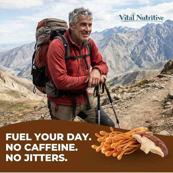 Vital 10-in-1 Mushroom Supplement Complex – High Potency Lion’s Mane, Cordyceps, Reishi & Turkey Tail Capsules – Nootropic Brain Support for Memory, Focus & Energy – 30 Day Supply