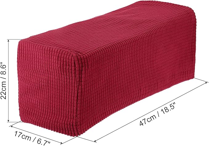 uxcell 2pcs Stretch Armrest Covers for Chairs/Sofas, Couch Arm Covers with Twist Pin, Furniture Protector Slipcovers Wine Red