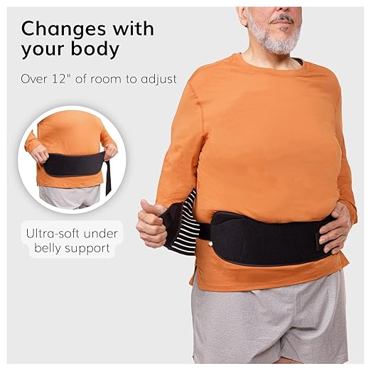 BraceAbility Obesity Belt Stomach Holder - Plus Size Men and Women's Big Belly Support Band Girdle for Hanging Stomach, Pendulous Abdominal Support, Lower Tummy Fat Lifter Pannus Sling (XL)