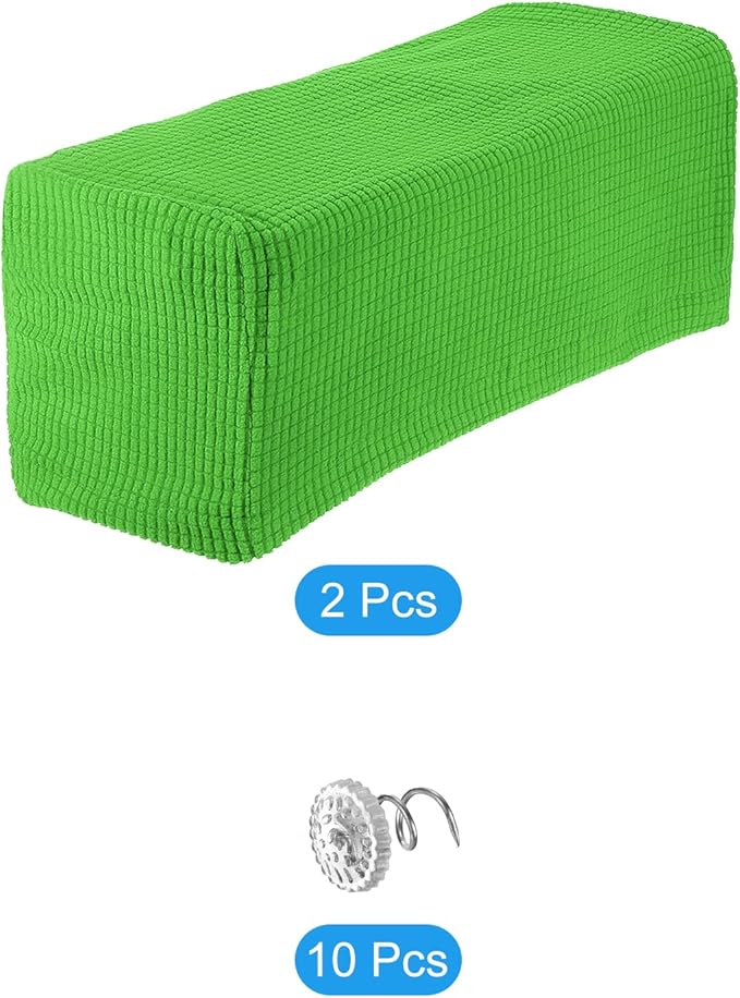 uxcell 2pcs Stretch Armrest Covers for Chairs/Sofas, Couch Arm Covers with Twist Pin, Furniture Protector Slipcovers Grass Green
