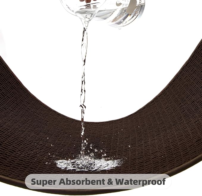Bathroom Rugs Non Slip Washable, Super Absorbent Thin Bath Mat Quick Dry Low Pile Bathroom Rug, Brown 24"x36"