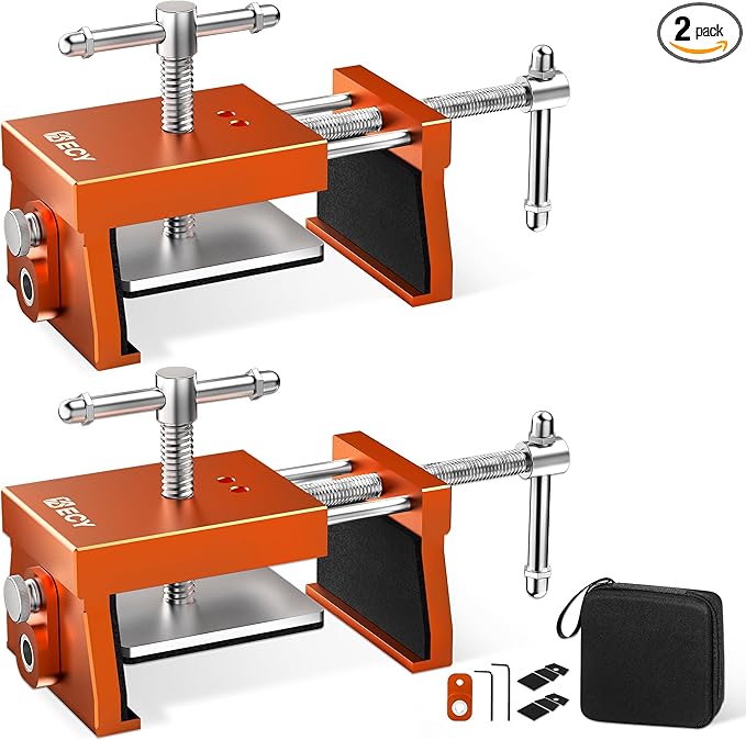 ECY Cabinet Clamps 2 Pack - Cabinet Face Frame Alignment Tool，Anodized Aluminum Alloy, Professional Installation Clamps for Woodworking & DIY Projects