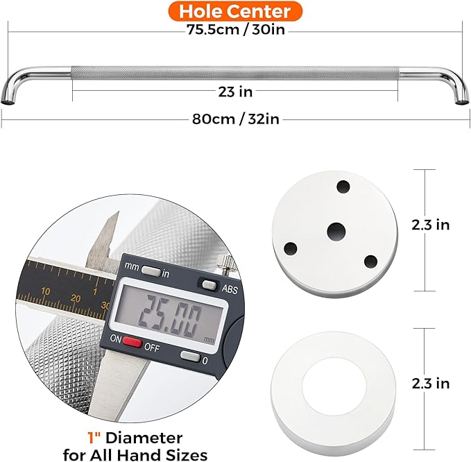 Grab Bars for Shower, 2 Pack 32-Inch Anti Slip Shower Handles for Elderly, Safety Shower Grab Bar, Stainless Steel Handicap Grab Bars for Bathroom (Polished Nickel 1" Diameter)