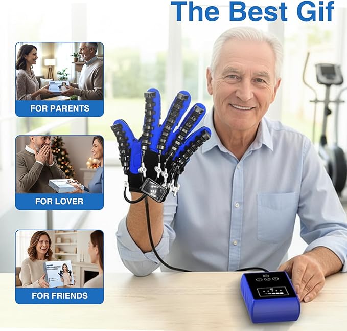 Hand Rehabilitation Equipment, Therapy Gloves for Stroke Hand Recovery Device, Robotic Rehab Glove for Finger Training, Adjustable Strength Hands Exerciser