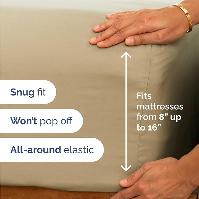 King 6 Piece Sheet Set - Cooling & Breathable Bed Sheets - Hotel Luxury Bed Sheets for Women, Men, Kids & Teens - Comfy Bedding with Deep Pockets & Easy Fit - Soft and Wrinkle Free - King Beige Sheets