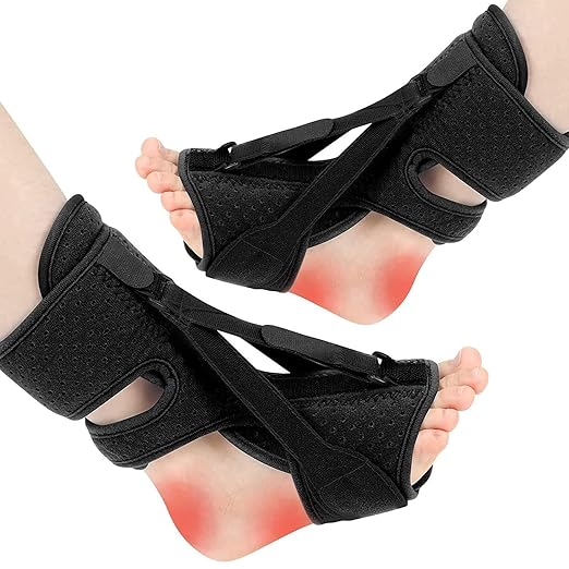 Plantar Fasciitis Night Splint-Upgrade 3 Adjustable Planter Facetious Relief Brace,Plantar Fasciitis Relief Women Men Straps,Support Relief Foot Drop Achilles Tendonitis Day Night(Black-2PC)