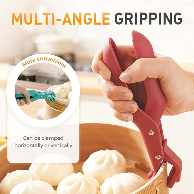 3 Pcs Hot Plate Grippers, 2026 Upgraded Multi Purpose Hot Plate Gripper, Anti-Scald Bowl Dish Grippers for Kitchen (3 Colors-B)