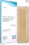 MedVanceTM Silicone - Bordered Silicone Adhesive Foam Dressing Size 4"x 12" (2.4"x10.4" Pad) Box of 5 dressings