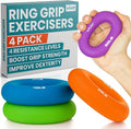 Vive Hand Strengthener Grip Ring - Forearm Ring Hand Exercisers - Silicone Squeezer Gripper for Muscle Strengthening Training Tool - Arthritis Finger Physical Therapy PT Kit Trainer