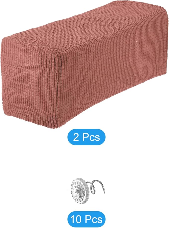 uxcell 2pcs Stretch Armrest Covers for Chairs/Sofas, Couch Arm Covers with Twist Pin, Furniture Protector Slipcovers Red