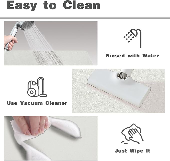 White Bath Mat, Bathroom Rugs Non Slip Washable Thin Absorbent Quick Dry Bath Mat Fits Under Door Bathroom Floor Mat Perfect for Bath, Shower, or Sink 24"x60" White