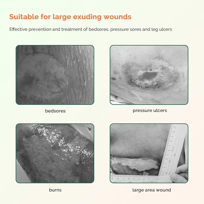 Sacral Foam Dressing 6"X7" Sacrum Silicone Foam Dressing with Border, High Absorbent Pads Breathable Adhesive Sacrum Bandage for Bed Sores Wound Care Bandages 5 Packs