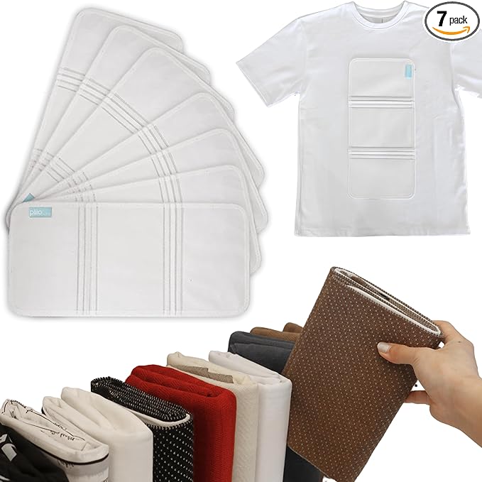 7 Pcs PLIIO Medium Filers, Foldable Clothes Organizer, Space-Saving Closet and Suitcase solution, Wrinkle-Free Storage Solution for Home and Travel, Wardrobe Organizer and Clothes Folder