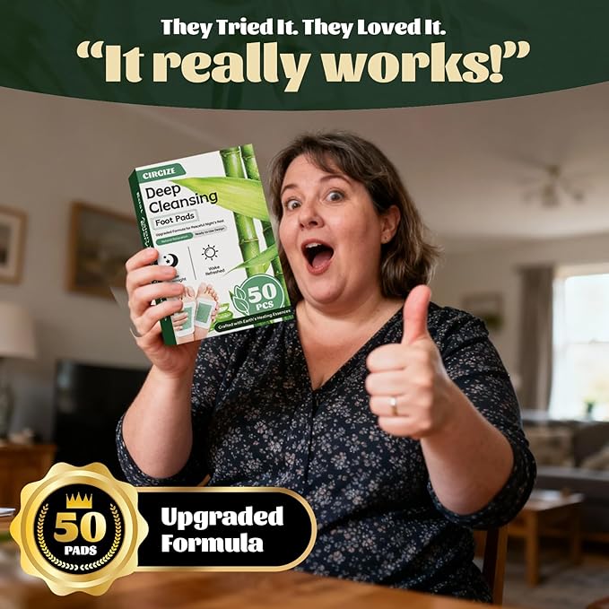 2 in 1 Upgraded 50-Count Deep Cleansing Foot Pads, Bamboo Vinegar & Ginger Patch for Sleep, Stress & Fatigue Relief | Natural Daily Detox Foot Spa, Self-Care Gift for Family & Loved Ones