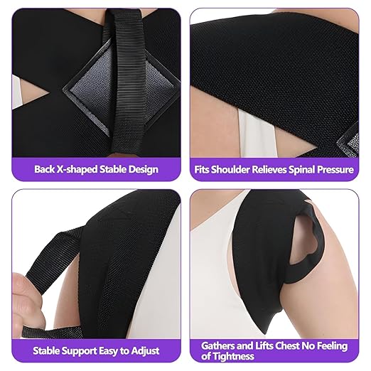 Posture Corrector for Women and Men, Adjustable Back Brace Support for Scoliosis, Hunchback Correction, Upper Spine & Shoulder Pain Relief (Medium)
