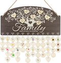 CHDITB Personalized Family Tree Birthday Reminder Board(16"x8"), Wooden Family Birthday Tracker Wall Hanging with 100 Tags, DIY Birthday Gifts for Mother Grandma Friends Family
