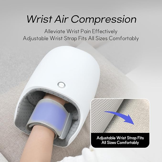 HuBDIC Hubicare Hand Massager with Heat and Fan Cooling, FSA Strong Compression, Roller Kneading and Wrist Coverage for Arthritis and Carpal Tunnel Relief Self Care Gift for Women Men