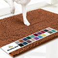 Muddy Mat® | Super Absorbent Door Mat Indoor, Microfiber Quick Dry Chenille Entryway Rug, Non-Slip Front Door Mat, Indoor Mats for Entryway, Machine Washable Pet Rug, Orange Large 35"X24"