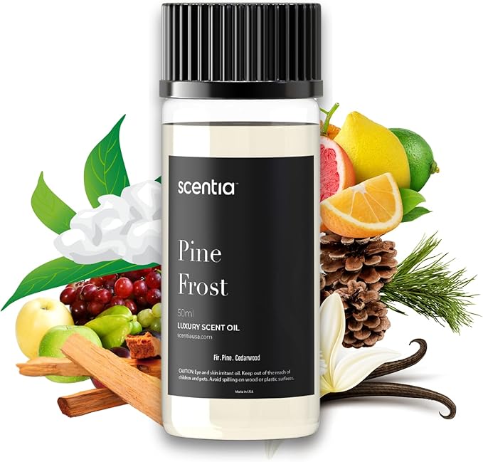 Scentia Pine Frost Essential Oil – 50ml Christmas Diffuser Oil | Crisp Winter Blend with Fir, Pine, Citrus & Vanilla | Holiday Aromatherapy for Gifting, Candles & DIY Soaps