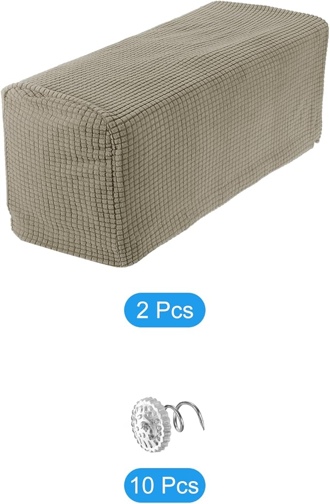uxcell 2pcs Stretch Armrest Covers for Chairs/Sofas, Couch Arm Covers with Twist Pin, Furniture Protector Slipcovers Olive Green