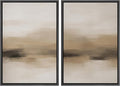 MUDECOR Framed Canvas Print Wall Art Abstract Neutral Beige Contemporary Minimalist Landscape Illustrations Modern Art Decorative Bohemian Colorful for Living Room, Bedroom, Office - 24"x36"x2 Black