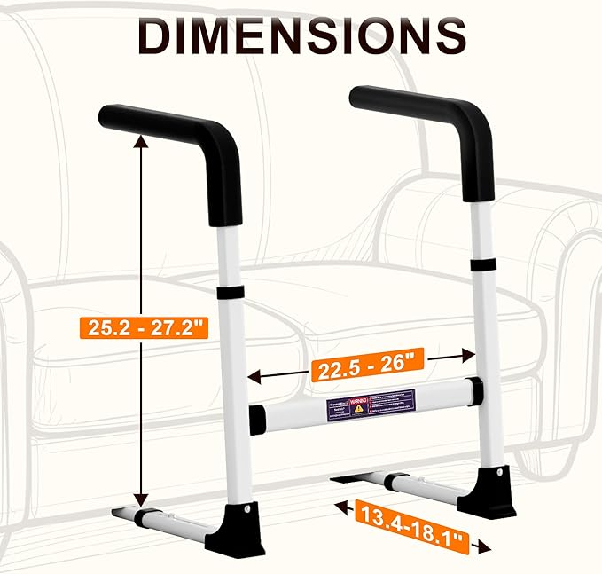 Couch Stand Assist for Elderly, Adjustable Chair Assist for Elderly Sit to Stand, Heavy-Duty Senior Lifting Devices & Standing Aids for Seniors, 400lbs Capacity, White