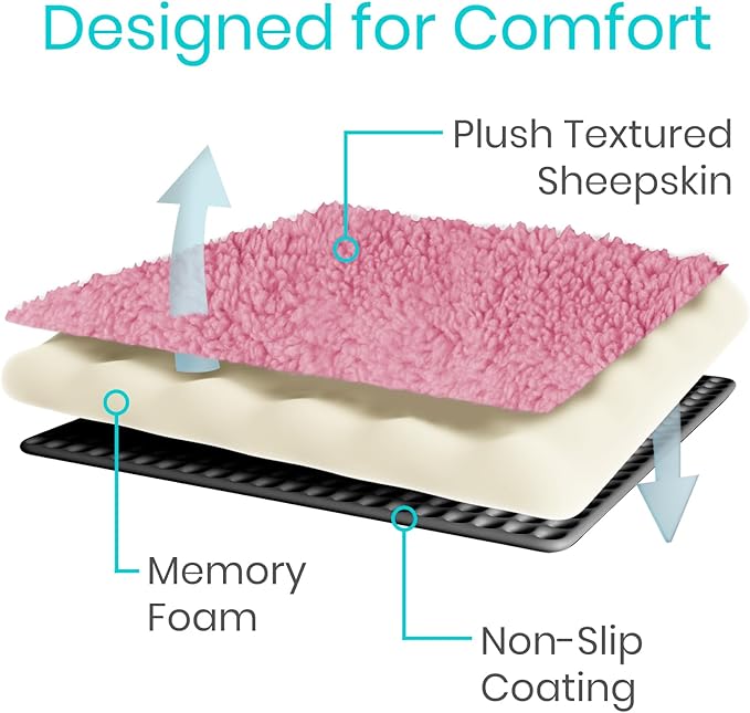 Vive Wheelchair Armrest Covers (Pair) - Memory Foam Sheepskin Accessories Pads for Transport Electric Wheel Chair Arm Rests - for Adults, Seniors, Handicapped - Soft Support Cushion for Mobility Aids