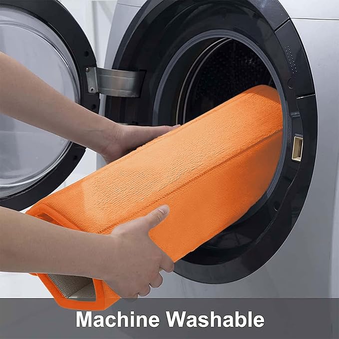 Buganda Memory Foam Bath Mat, 60" x 24", Ultra Soft and Non-Slip Bathroom Rugs, Water Absorbent and Machine Washable Bath Rug Runner for Bathroom, Shower, and Tub, Orange