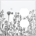 Wallplates Floral Wildflower Rustic Plant Leaves 1 Toggle 1 Duplex Switch Plate Electrical Gfci Faceplate Decorative Light Switch Covers For Farmhouse Cabin Decor