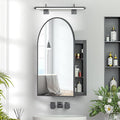 Recessed Medicine Cabinet with Mirror,Arched Medicine Cabinet Mirrors for Bathroom,Brushed Black Medicine Cabinets in Wall,Bathroom Mirror with Storage,Mirrored Medicine Cabinets 20x30
