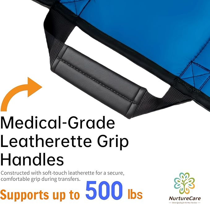Upgraded 3-Layer Comfort Positioning Bed Pad with Handles Washable Waterproof Transfer Board for Turning Moving Patient Inconvenience Care Transfer Sheet, 60"x40", Extra Large, Black