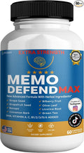 Memo Defend Max Memory Support Supplement, 60 Capsules, with Vitamins A C D E B Complex, DHA, Bacopa, Grapefruit Seed (1)