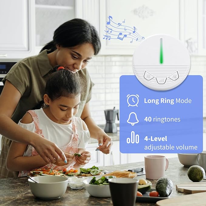Caregiver Pager Motion Sensor Alarm Indoor Home Wireless Bed Alarm and Fall Prevention Detector Alert Devices for Elderly/Dementia/Patients/Kid Monitoring Safety Device with Panic Button