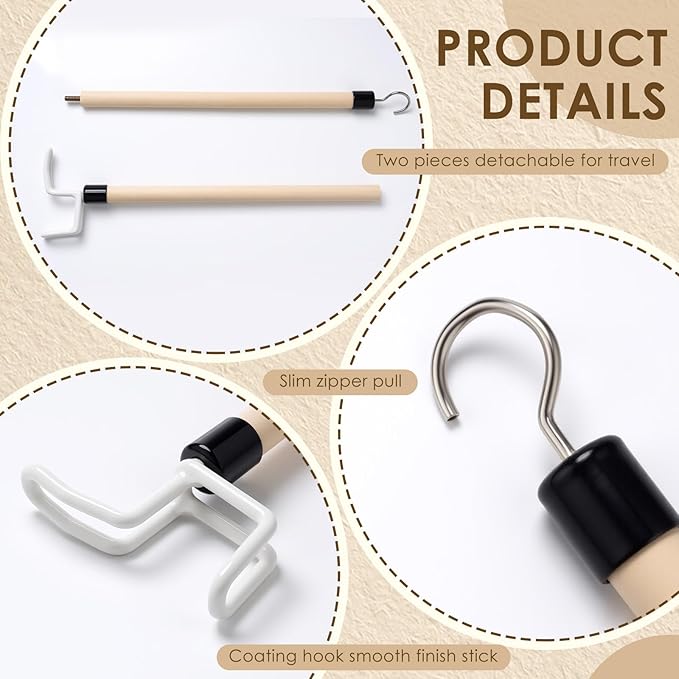 Geelin 6 Pcs 27'' Long Dressing Stick for Elderly Disabled Limited Mobility Dressing Aid for Pants Shoes Socks Shirts Daily Living Aid Hip Replacement Nursing Home Essential Items