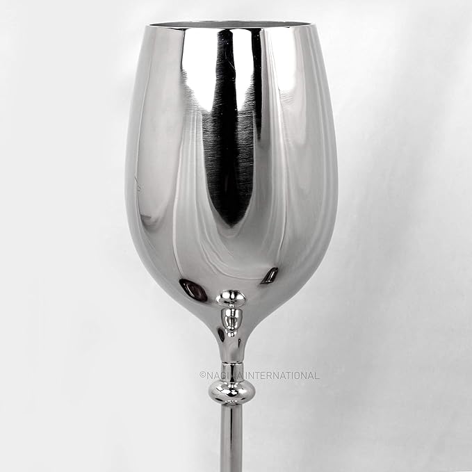 Large Champagne Glass Premium Aluminum Free Standing Nickel Plated Wine Chiller | Wine Coolers & Cellar With Ice Bucket | Kitchen & Bar Wares | Nagina International