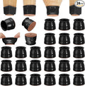 CHUNZEXI 24 Pack Chair Leg Floor Protectors for Hardwood Floors, Silicone Felt Covers Pads Caps, Protect Wood Furniture Feet Floors Noise Reduce and Scratch (Universal Large & Black)