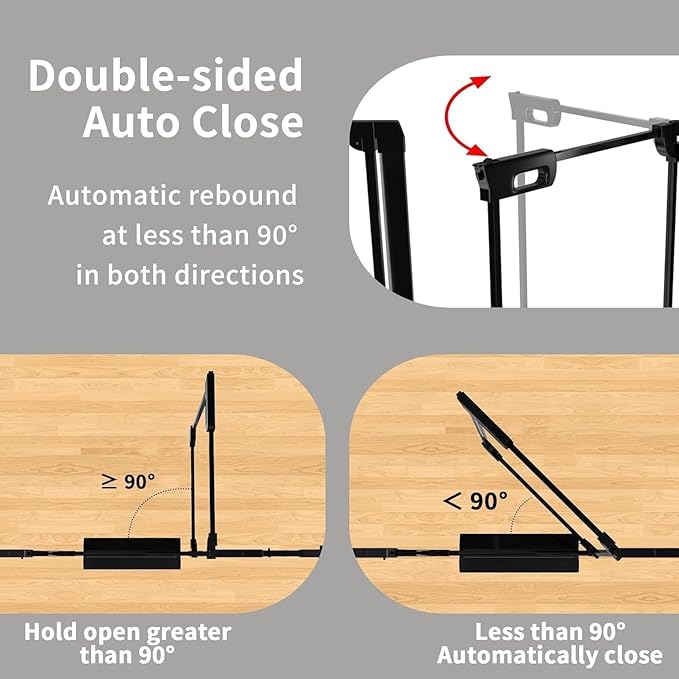 WAOWAO Clear Baby Gate for Stairs Modern Design Acrylic Auto Close Pet Gate, 57.87-66.14" Wide Safety Baby Gate for Doorways,Black Clear Dog Gates Indoor, Hallways,Kitchen