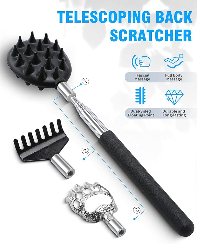 Kekoy 8 in 1 Hip Kit, Seniors Total Hip Replacement After Surgery with 36" Grabber Reacher Tool, Sock Aid Device, Leg Lifter, Long Handle Shoe Horn, Bath Sponge, Telescoping Back Scratcher(Blue)