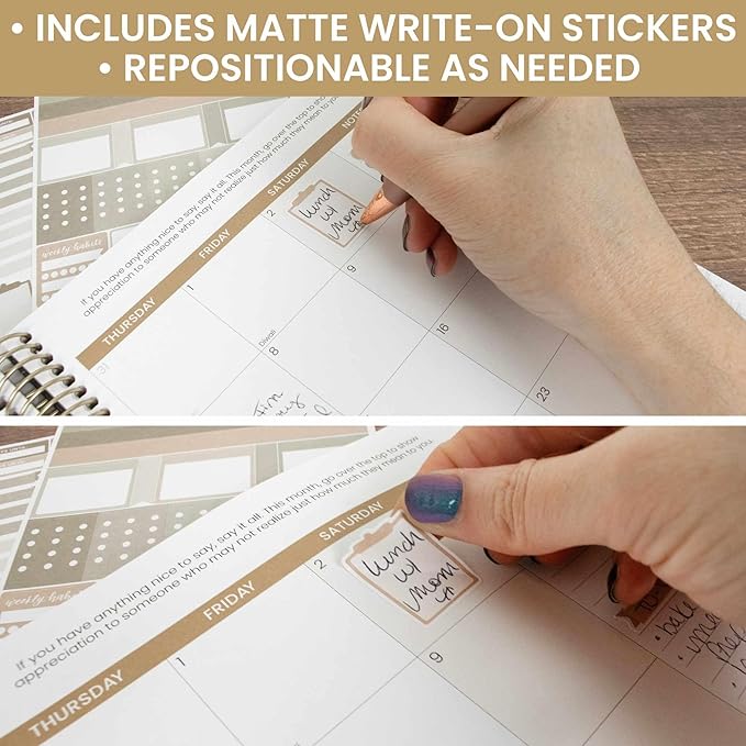 bloom daily planners Color Coding Planner Stickers - Muted Neutrals 1/4" Minimalist Dot Labels - Six Sheets, 1000+ Stickers Per Pack! - Aesthetic Boho