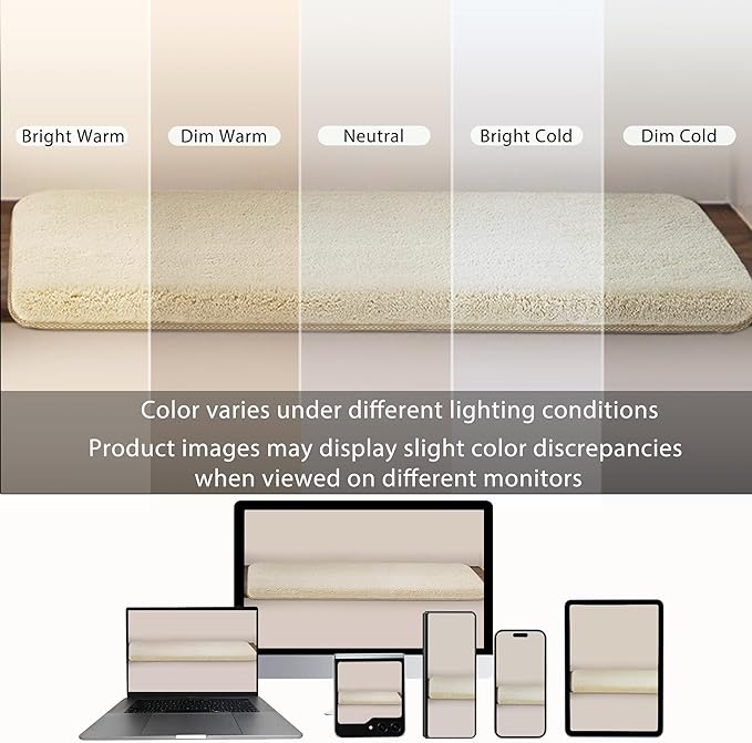 PURE ERA Carpet Stair Treads Ultra Plush 9.5" X 30"Soft Bullnose Indoor Stair Protectors Pet-Friendly Non-Slip Skid Resistant Tape Free Washable Reusable(7 Pieces,Beige)