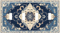 Decorative Switch Plate Covers Boho Beige Navy Blue Medallion 4 Gang Light Switch Cover Plate Quad Toggle Wall Plate Dimmer Faceplate for Country Bathroom Bedroom Decor
