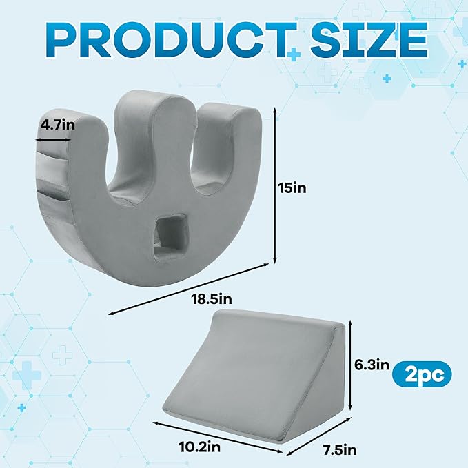 ROYALAY Bedridden Patient Turning Device for Elderly with Fixing Strap, Bedsore Pressure Relief Pillow, Bed Ridden Patient Supplies, Grey