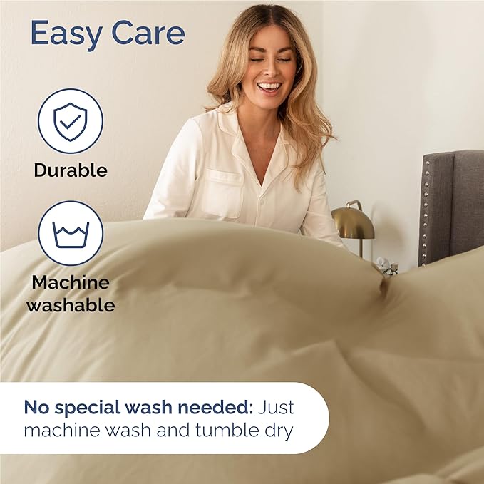 Full 6 Piece Sheet Set - Cooling & Breathable Bed Sheets - Hotel Luxury Bed Sheets for Women, Men, Kids & Teens - Comfy Bedding with Deep Pockets & Easy Fit - Soft and Wrinkle Free - Full Beige Sheets
