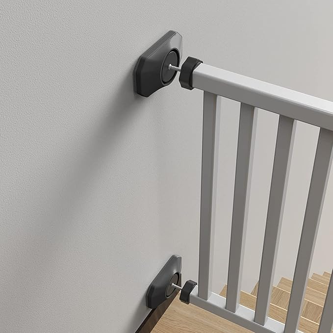 ICERO - Baby Gate Wall Protector - Protect Walls & Doorways from Pet & Dog Gates - for Child Pressure Mounted Stair Safety Gate- 8 Pack, Black