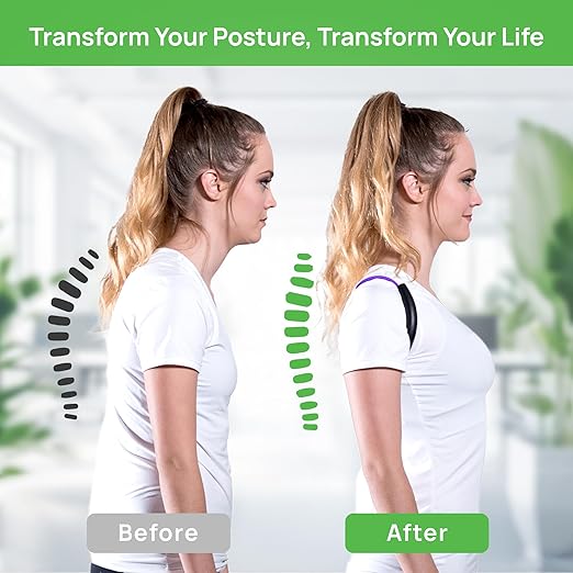 PRIMEKINETIX PostureMedic Dynamic Posture Corrector - Active Resistance Training System for Upper Back Strengthening & Shoulder Alignment - Stretches Chest, Strengthens Back - Doctor Recommended - Size S (Purple)