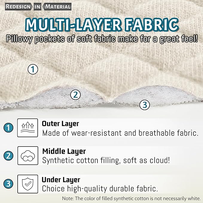 Roytub Couch Arm Covers, Breathable Armrest Cover for Sofa, Armchair, Loveseat, Scratch-Resistant Recliner Arm Covers Protect and Decorate Your Sofa(Medium, Beige, 2PCS)