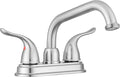 Pacific Bay Treviso Utility Laundry Sink Faucet, Threaded Brass Spout Hose End, Swivel Spout, 2-Handle Levers, Centerset (Brushed Satin Nickel Plated)
