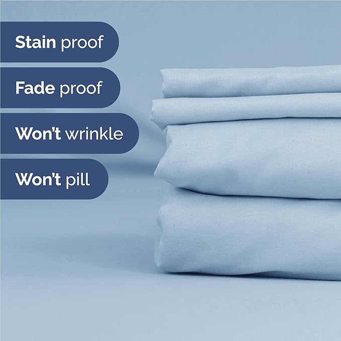 Full 6 Piece Sheet Set - Cooling & Breathable Bed Sheets - Hotel Luxury Bed Sheets for Women, Men, Kids & Teens - Comfy Bedding w/Deep Pockets & Easy Fit - Soft & Wrinkle Free - Full Sky Blue Sheets