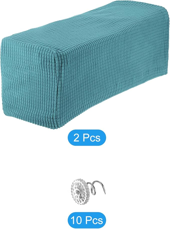 uxcell 2pcs Stretch Armrest Covers for Chairs/Sofas, Couch Arm Covers with Twist Pin, Furniture Protector Slipcovers Light Blue