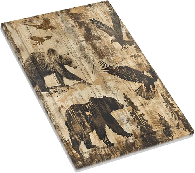 Light Switch Cover Plate Vintage Cabin Wildlife Animal Bear Eagle Forest 1 Gang No Device Blank Electrical Wall Plates Faceplate Decorative Switch Plate for Farmhouse Bedroom Decor